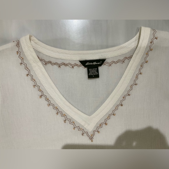 Eddie Bauer Women’s Size Large Mini Cover-up Cotton Crinkle Gauze Dress in EUC - Picture 9 of 10